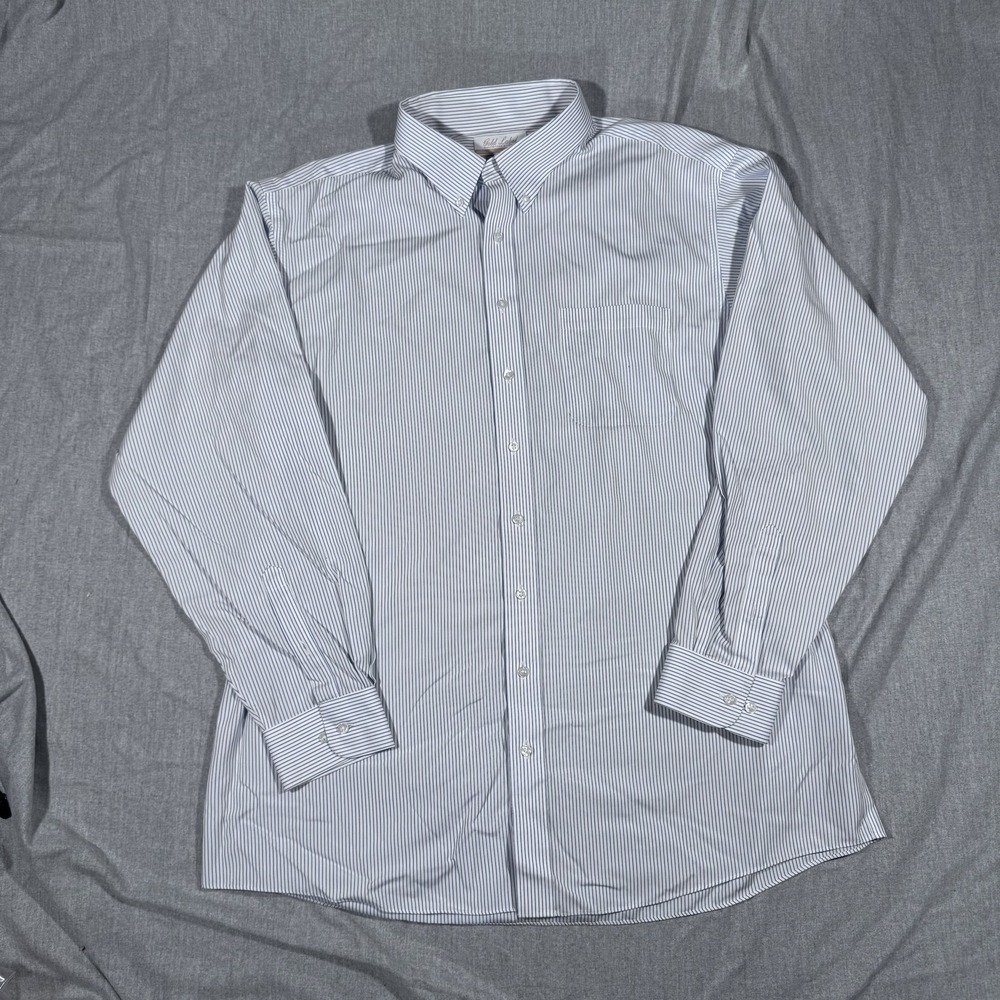 Roundtree & Yorke Gold Label Shirt Mens 18.5 Tall Non Iron Stripe Dress Button U